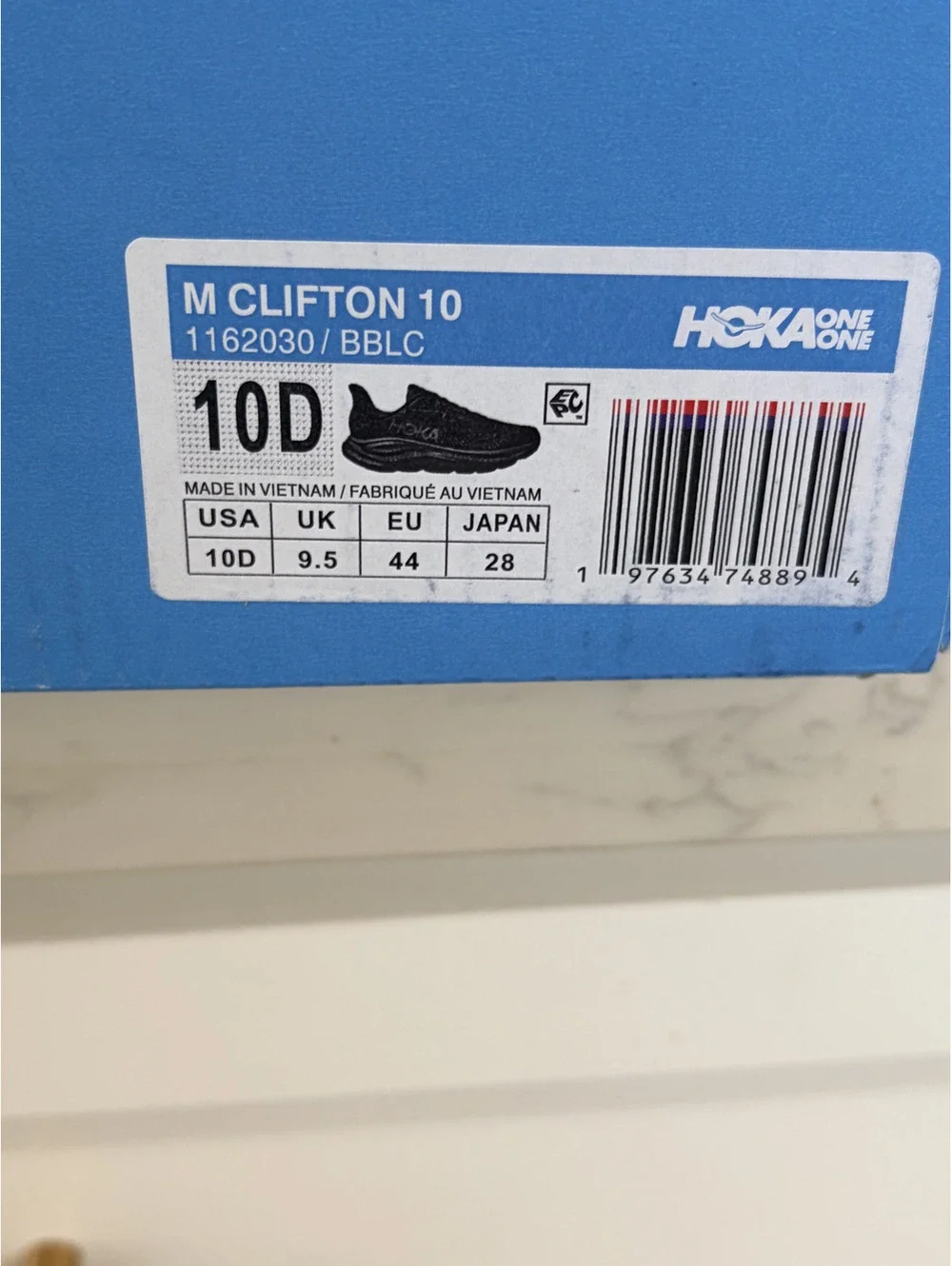 Hoka One One Clifton 10 Men's Running Shoes Size 10D Black